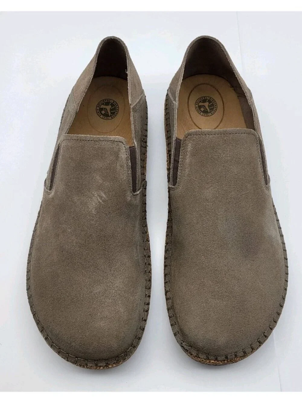 Birkenstock Callan Men’s Slip-On Suede Shoes Size 42 9 US Cork Sole beige